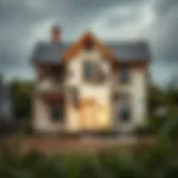 A distressed property undergoing renovation