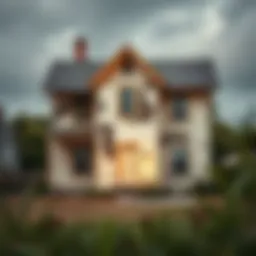 A distressed property undergoing renovation