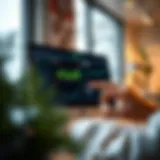 User interacting with personal finance software interface