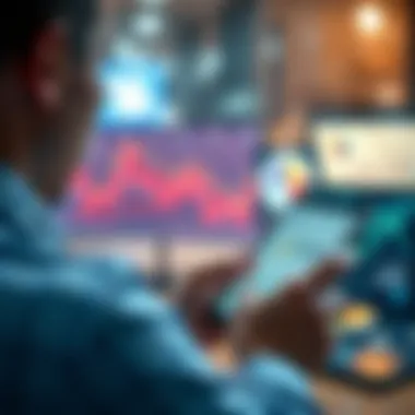 A person reviewing financial goals on a digital device