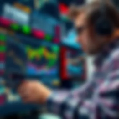 Investor studying S&P 500 trends with data analysis tools