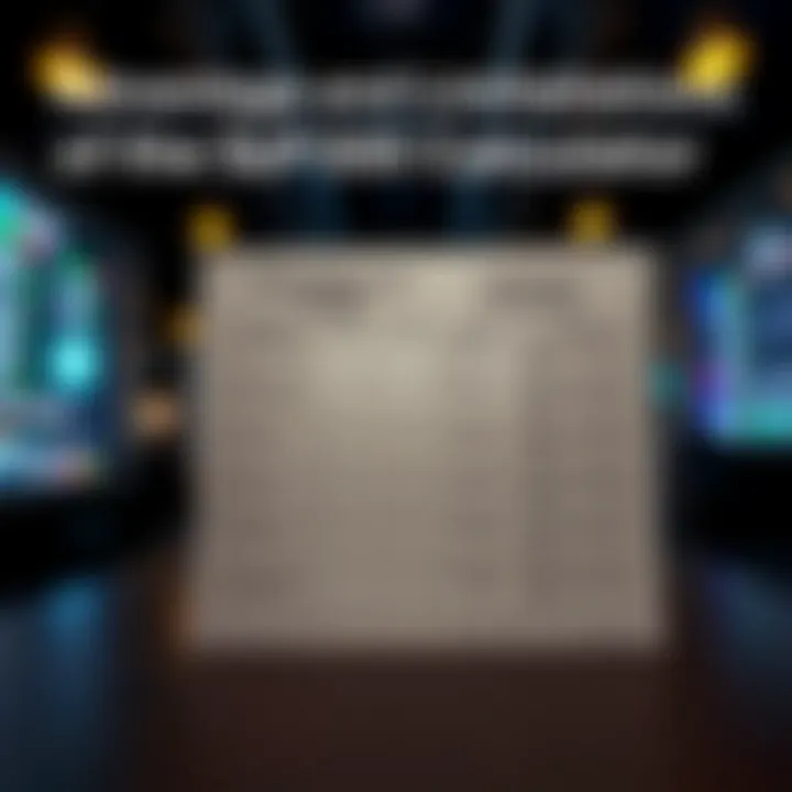 Comparison chart of advantages and limitations of the S&P 500 calculator