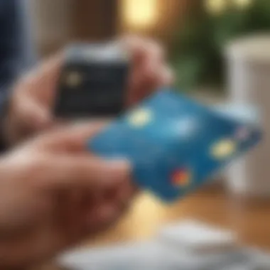 An individual reviewing credit card offers online