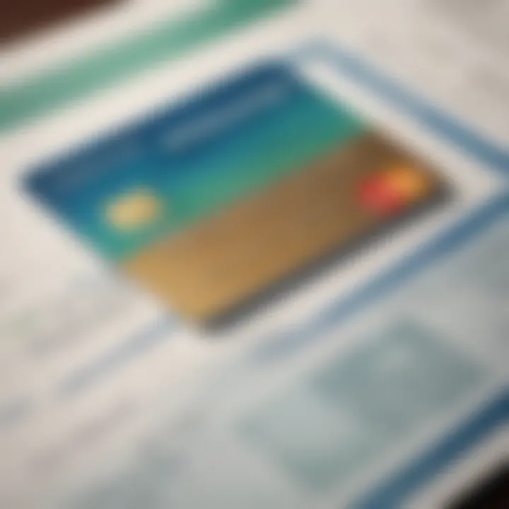 A close-up view of a credit card on a financial report