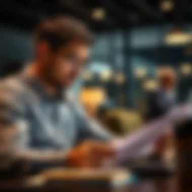 Customer reviewing home loan documents
