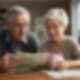 Grandparent teaching child about savings