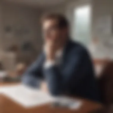 Contemplating Refinancing Options A person contemplating options with a thought bubble of pros and cons