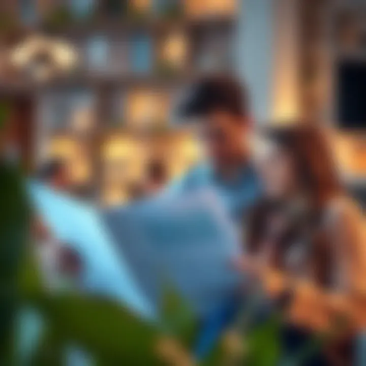 Evaluating Mortgage Options A couple reviewing financial options and documents for mortgage eligibility