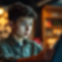 A young individual studying financial concepts