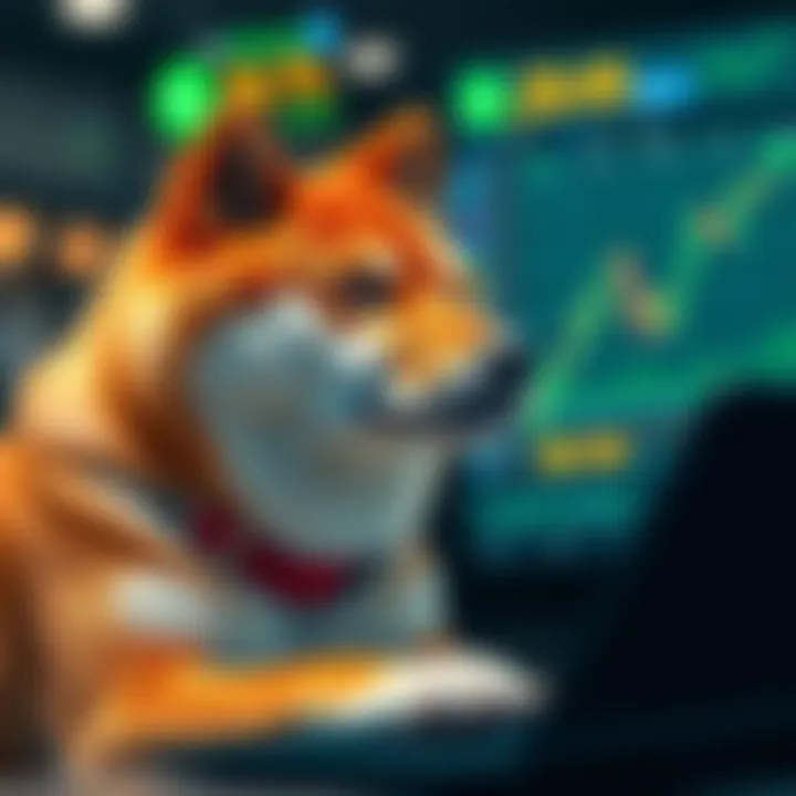 Robinhood Trading Interface with Shiba Inu A digital representation of Robinhood's interface showcasing Shiba Inu trading.