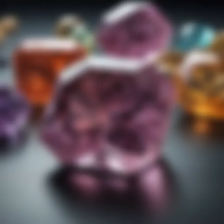 Close-up of a luxurious gemstone being auctioned