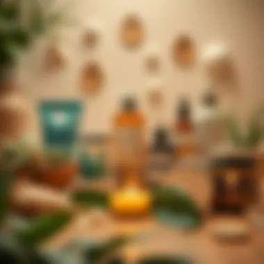 Wellness Product Portfolio Health and wellness products arranged aesthetically