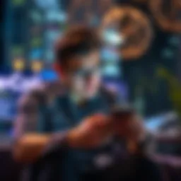 An individual analyzing potential income from mobile apps