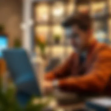 HSBC Online Banking Experience An individual exploring online banking features on a laptop