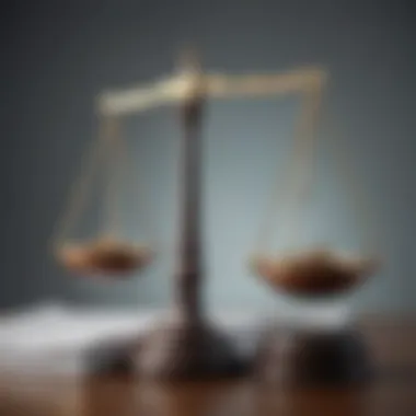 Legal scales symbolizing judgment and bankruptcy