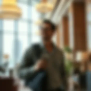 Enhancing Your Hotel Experience Traveler exploring a beautiful hotel lobby