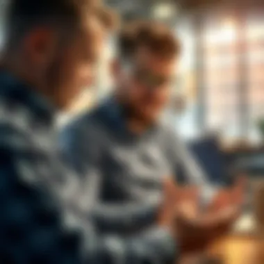 Analyzing Promotional Strategies Entrepreneur analyzing promotional strategies on a digital device