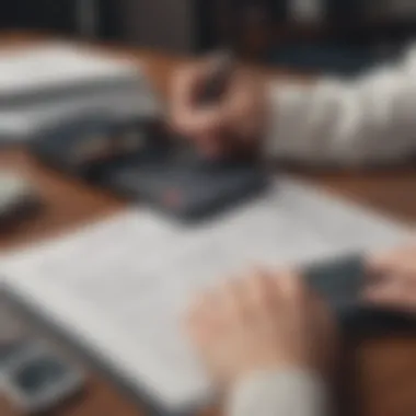 Exploring Loan Options Person exploring loan options with a calculator and documents