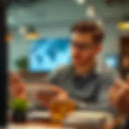 A thoughtful individual reviewing credit card options