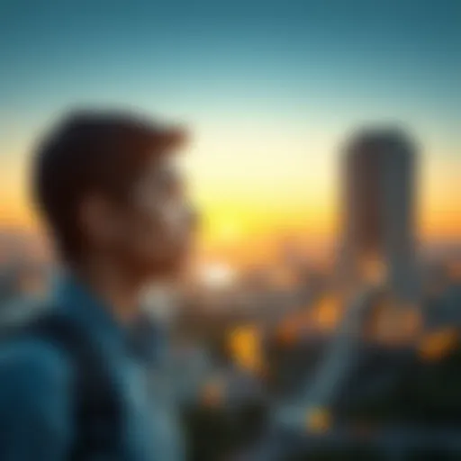 A student contemplating their future path