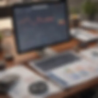 Crafting a Robust Financial Plan A sophisticated financial planner's desk with charts, graphs, and digital devices illustrating investment strategies.