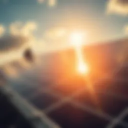 Solar panels reflecting sunlight