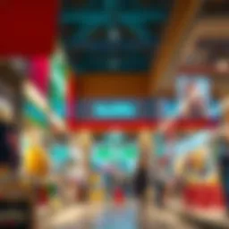 A bustling retail storefront showcasing merchandise