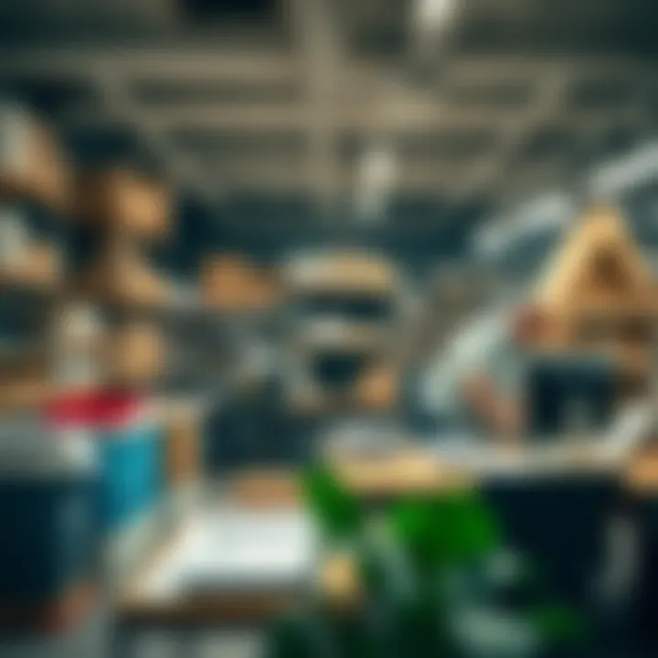 Strategic Workspace Setup An organized workspace with inventory and staffing plans