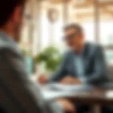 Tax Strategy Consultation A CPA discussing tax strategies with a client.