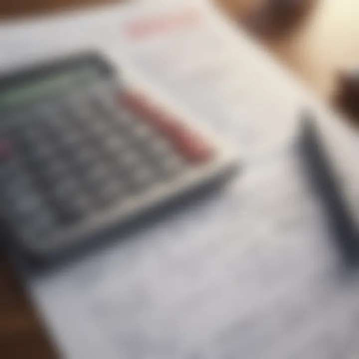 A calculator and financial documents representing loan calculations