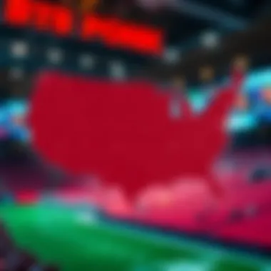 Map showcasing states with legalized online sportsbooks