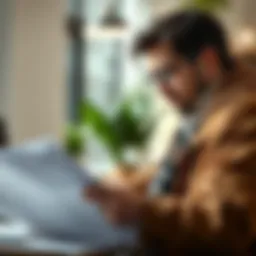 Scholar reviewing tax documentation