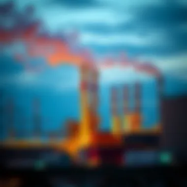 Industrial Carbon Emissions Illustration depicting carbon emissions from industrial activities