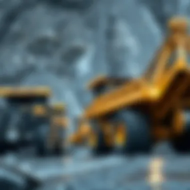 Coal Mining Machinery Coal mining operation showcasing heavy machinery