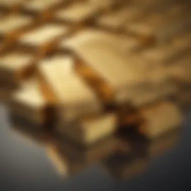 The Luster of Gold Bullion Gold bullion bars stacked with a reflective surface showing their luster